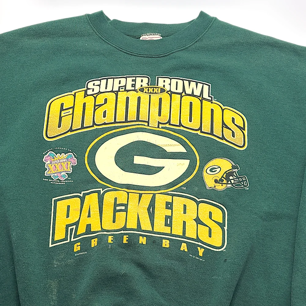 Vintage 90s Green Bay Packers Super Bowl XXXI Champions XXL Delta Sweatshirt NFL